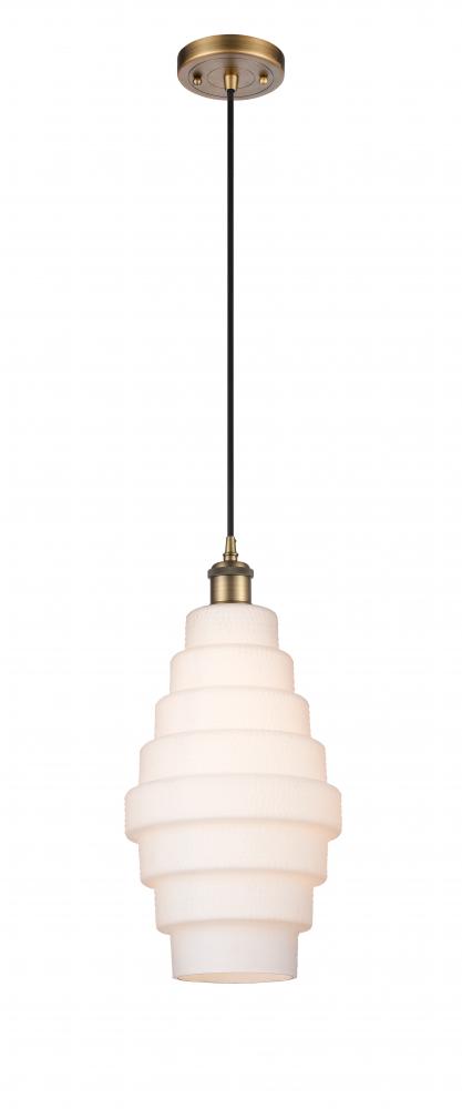 Cascade - 1 Light - 8 inch - Brushed Brass - Cord hung - Mini Pendant