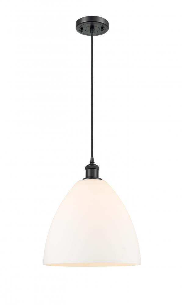 Bristol - 1 Light - 12 inch - Matte Black - Cord hung - Mini Pendant