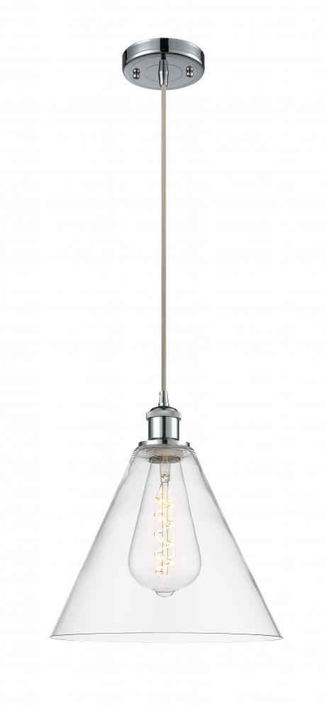 Berkshire - 1 Light - 12 inch - Polished Chrome - Cord hung - Mini Pendant