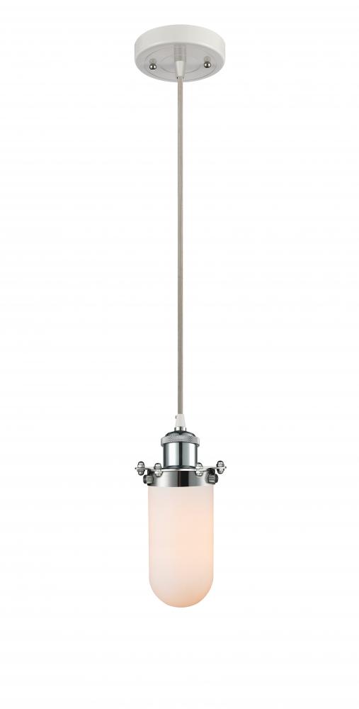 Kingsbury - 1 Light - 4 inch - White Polished Chrome - Cord hung - Mini Pendant