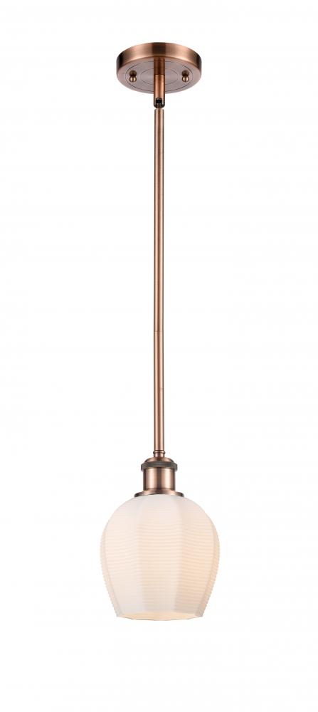 Norfolk - 1 Light - 6 inch - Antique Copper - Mini Pendant