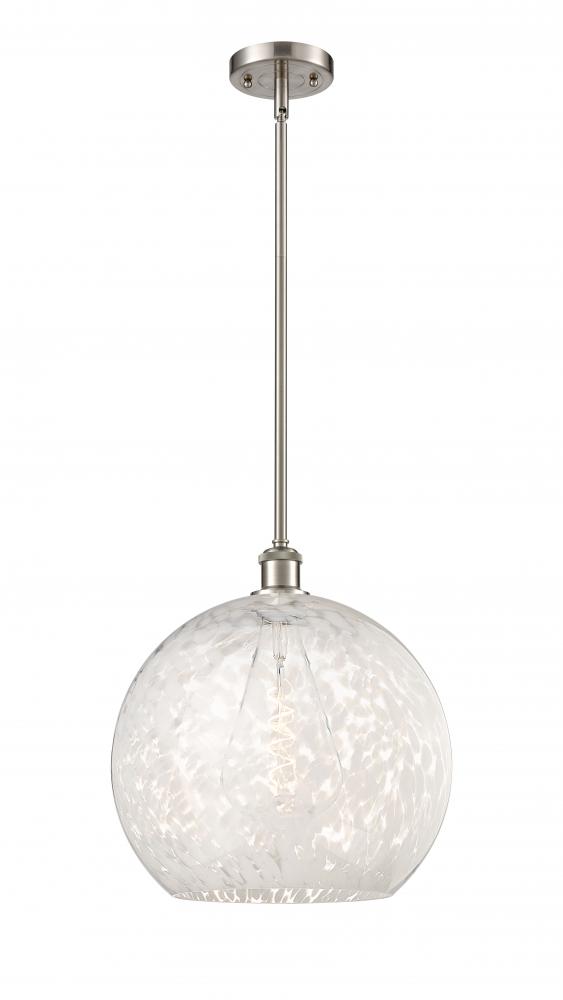 White Mouchette - 1 Light - 14 inch - Brushed Satin Nickel - Pendant