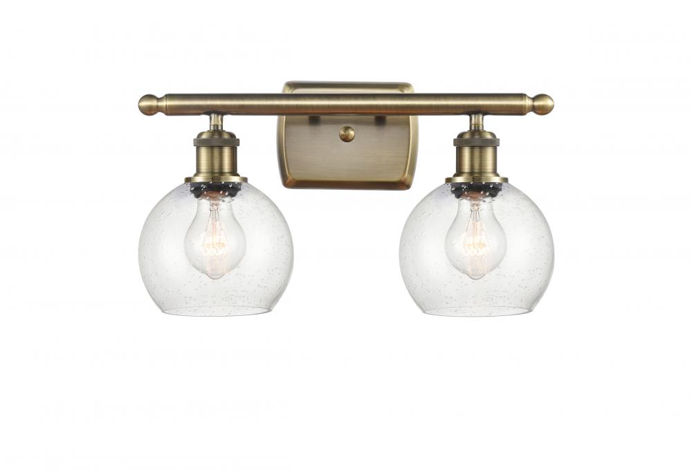 Athens - 2 Light - 16 inch - Antique Brass - Bath Vanity Light