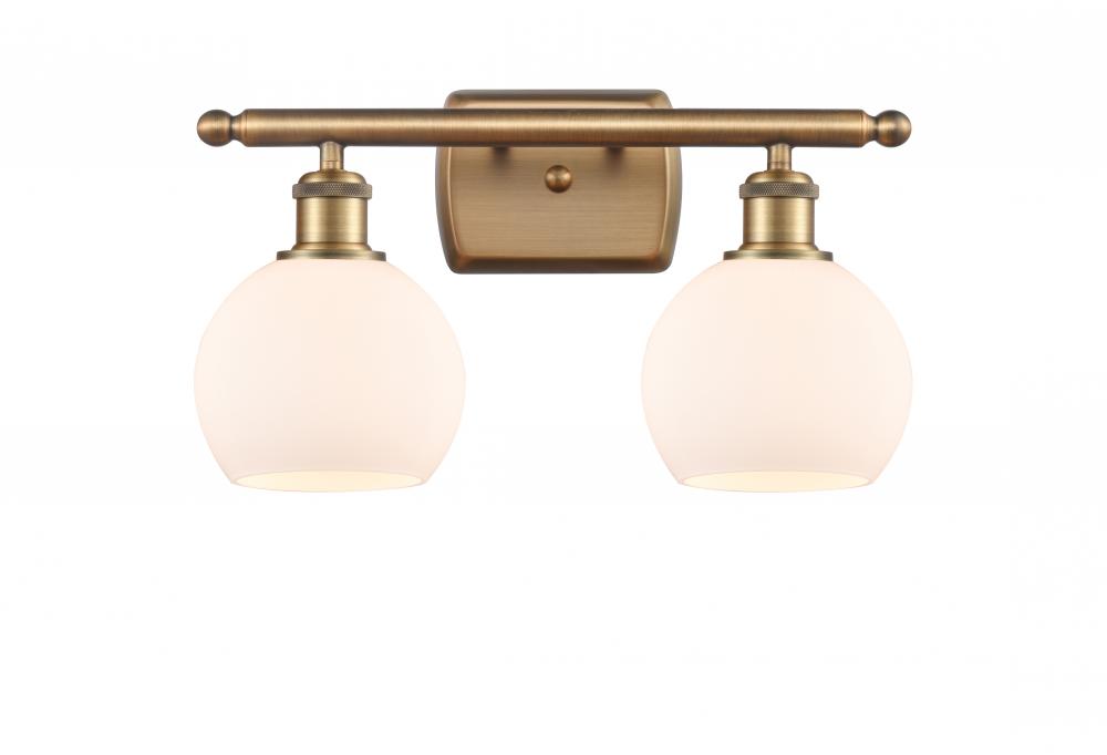 Athens - 2 Light - 16 inch - Brushed Brass - Bath Vanity Light