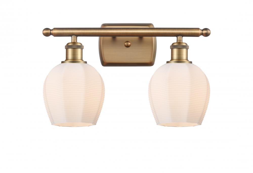 Norfolk - 2 Light - 16 inch - Brushed Brass - Bath Vanity Light