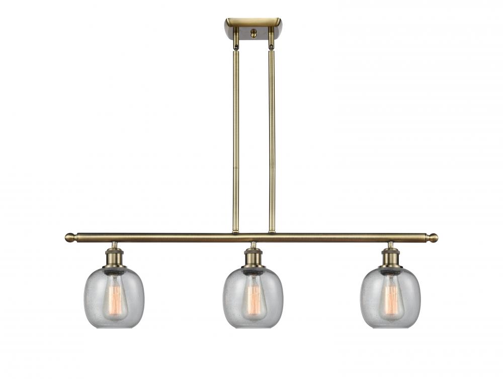 Belfast - 3 Light - 36 inch - Antique Brass - Cord hung - Island Light