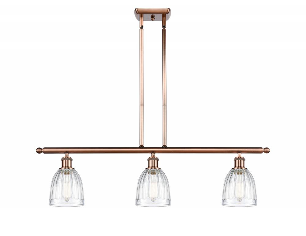 Brookfield - 3 Light - 36 inch - Antique Copper - Cord hung - Island Light