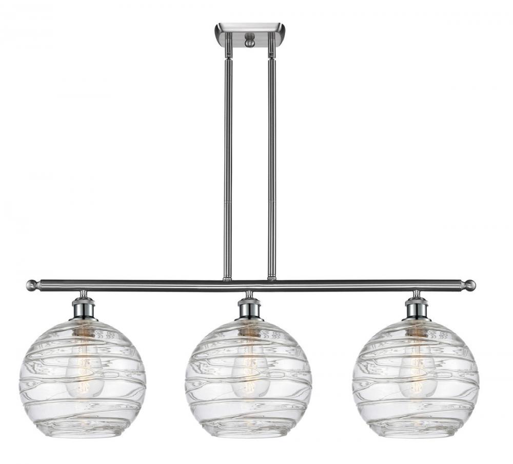 Athens Deco Swirl - 3 Light - 37 inch - Brushed Satin Nickel - Cord hung - Island Light