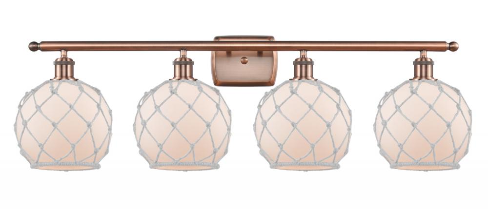 Farmhouse Rope - 4 Light - 38 inch - Antique Copper - Bath Vanity Light