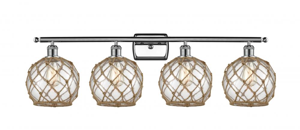 Farmhouse Rope - 4 Light - 38 inch - Polished Chrome - Bath Vanity Light