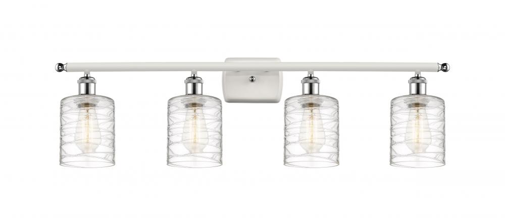 Cobbleskill - 4 Light - 35 inch - White Polished Chrome - Bath Vanity Light