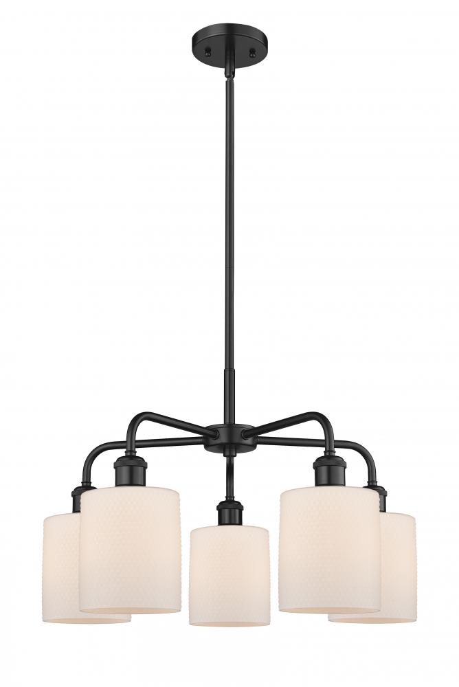 Cobbleskill - 5 Light - 23 inch - Matte Black - Chandelier