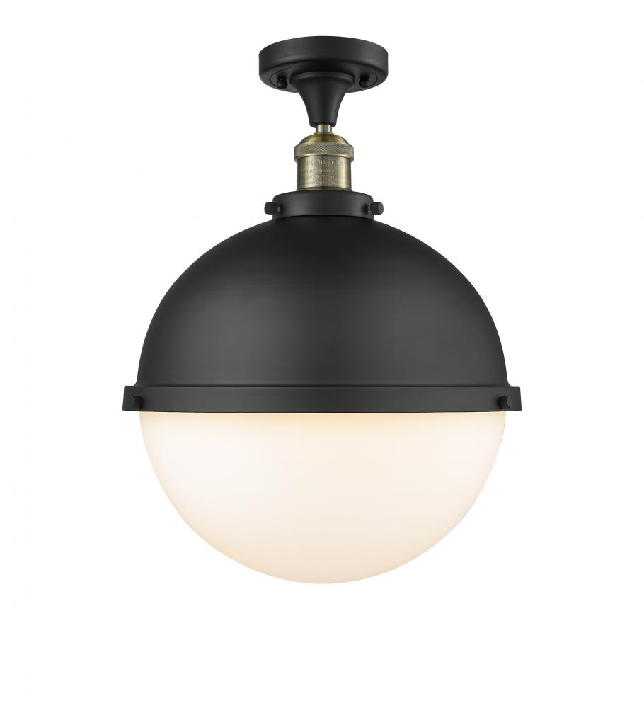 Hampden - 1 Light - 13 inch - Black Antique Brass - Semi-Flush Mount