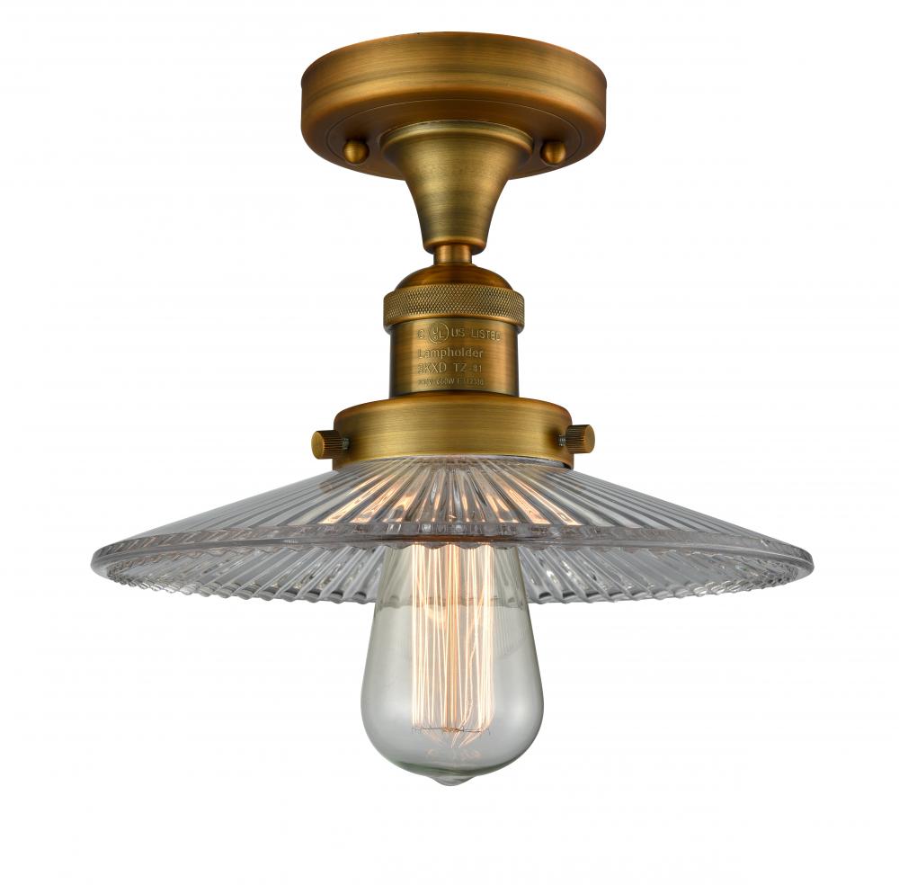 Halophane - 1 Light - 9 inch - Brushed Brass - Semi-Flush Mount