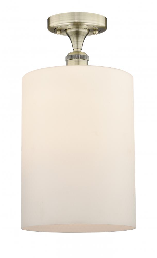 Cobbleskill - 1 Light - 9 inch - Antique Brass - Semi-Flush Mount