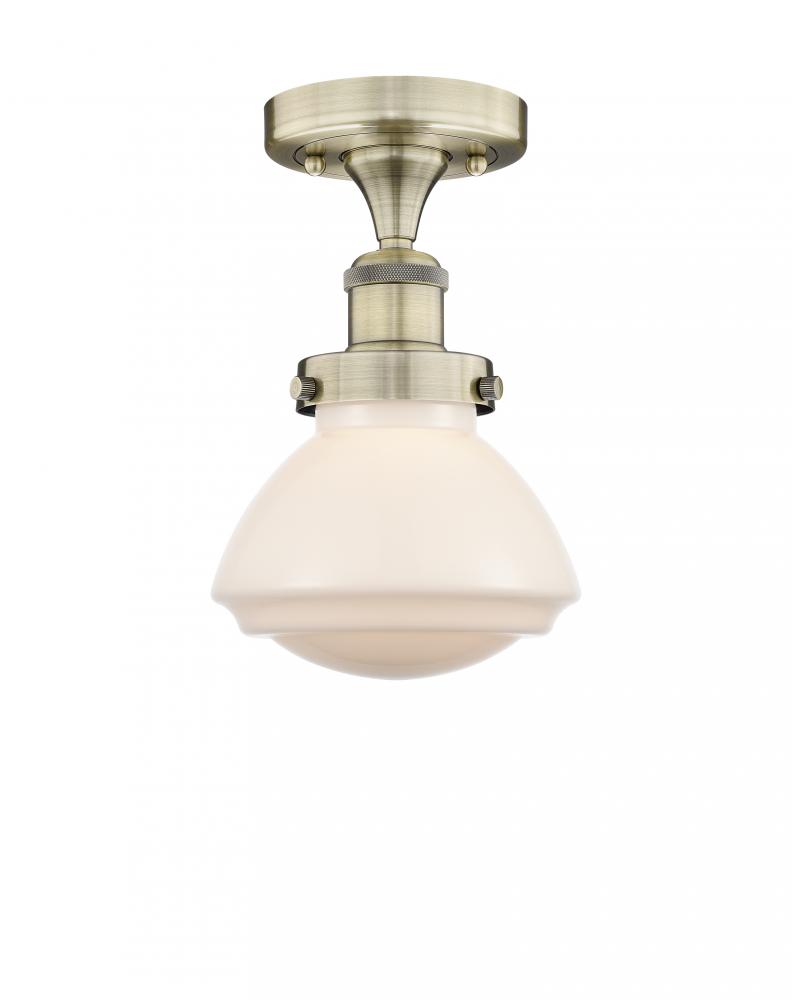 Olean - 1 Light - 7 inch - Antique Brass - Semi-Flush Mount