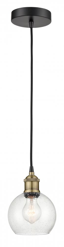 Athens - 1 Light - 6 inch - Black Antique Brass - Cord hung - Mini Pendant