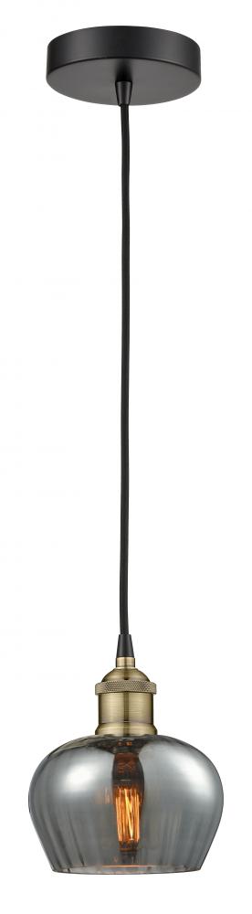 Fenton - 1 Light - 7 inch - Black Antique Brass - Cord hung - Mini Pendant