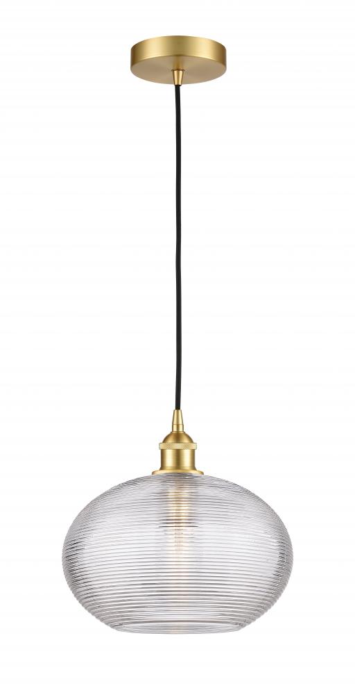 Ithaca - 1 Light - 12 inch - Satin Gold - Cord hung - Mini Pendant