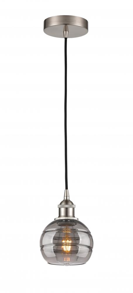 Rochester - 1 Light - 6 inch - Brushed Satin Nickel - Cord hung - Mini Pendant