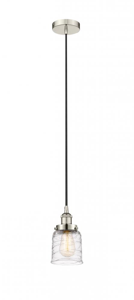 Bell - 1 Light - 5 inch - Polished Nickel - Cord hung - Mini Pendant