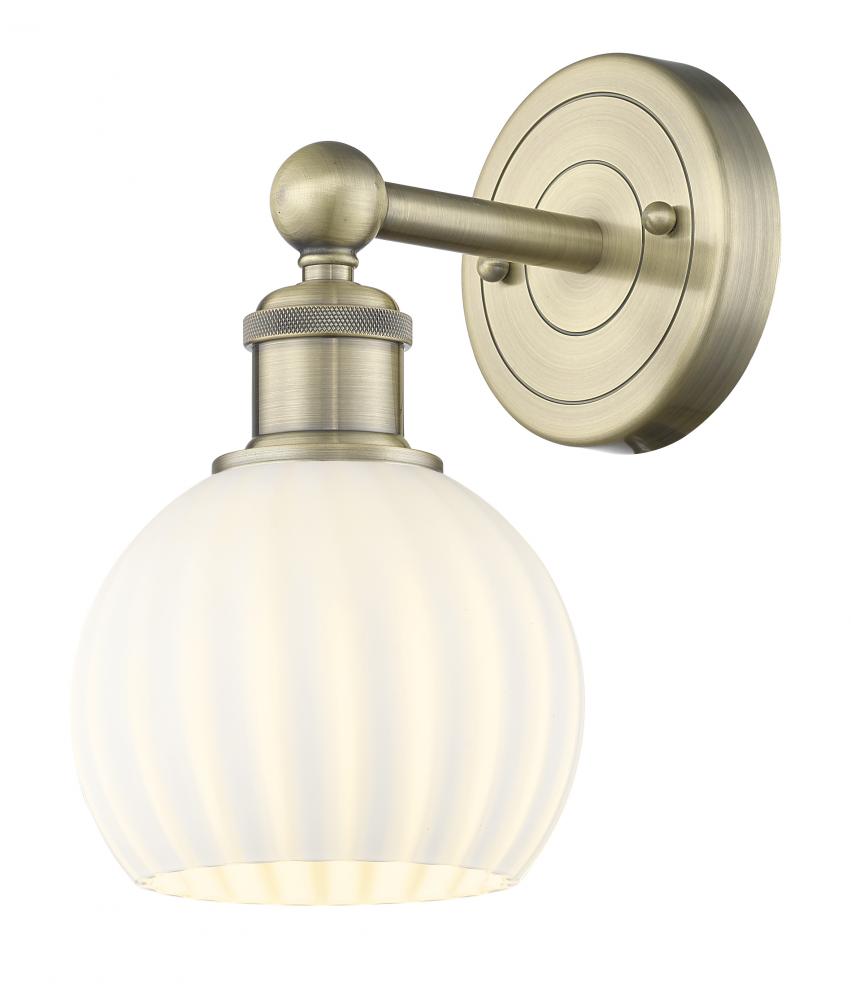 White Venetian - 1 Light - 6 inch - Antique Brass - Sconce