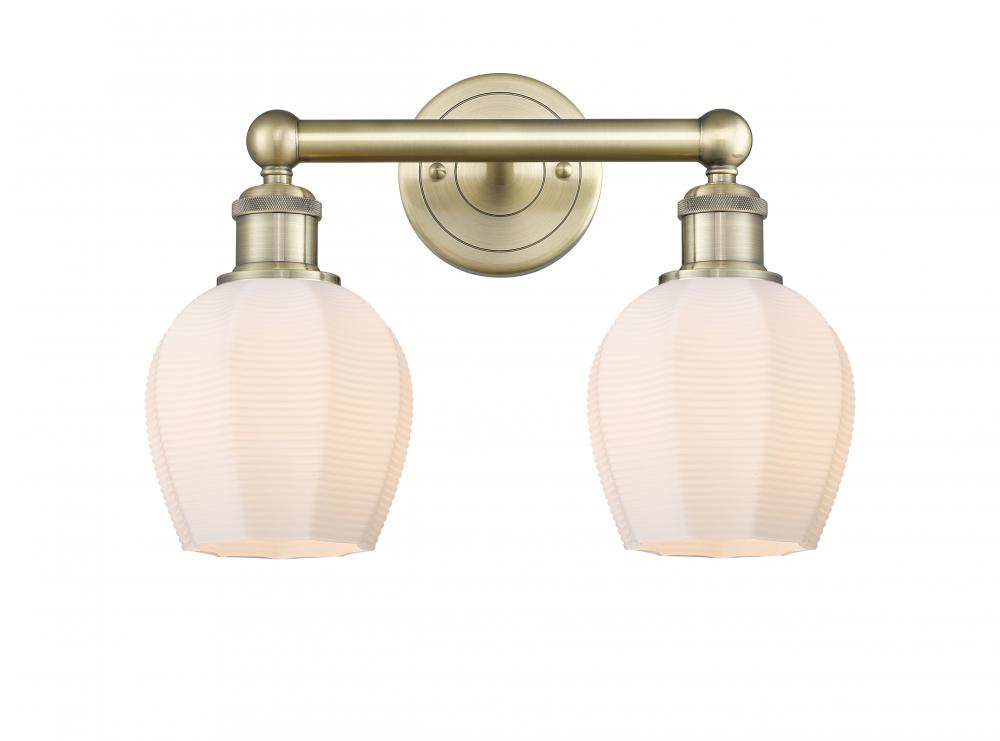 Norfolk - 2 Light - 15 inch - Antique Brass - Bath Vanity Light