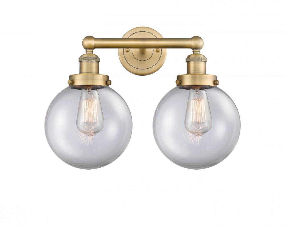 Beacon - 2 Light - 17 inch - Brushed Brass - Bath Vanity Light