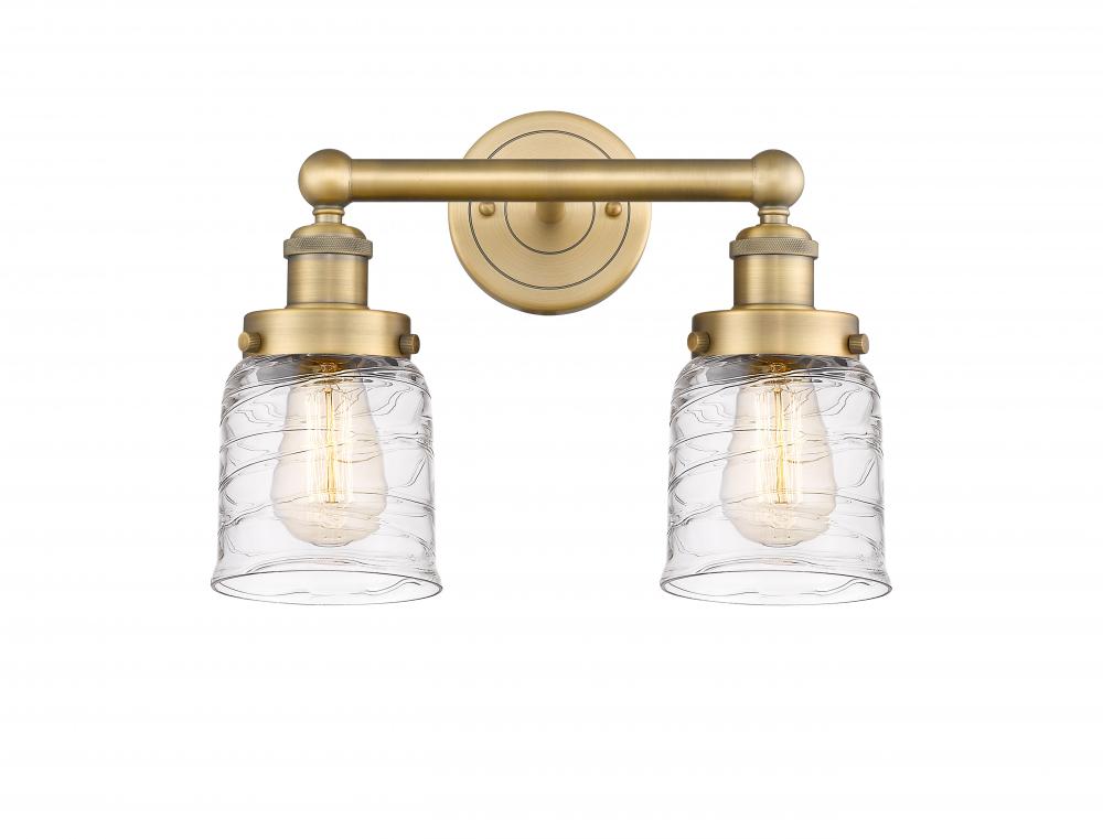 Bell - 2 Light - 14 inch - Brushed Brass - Bath Vanity Light