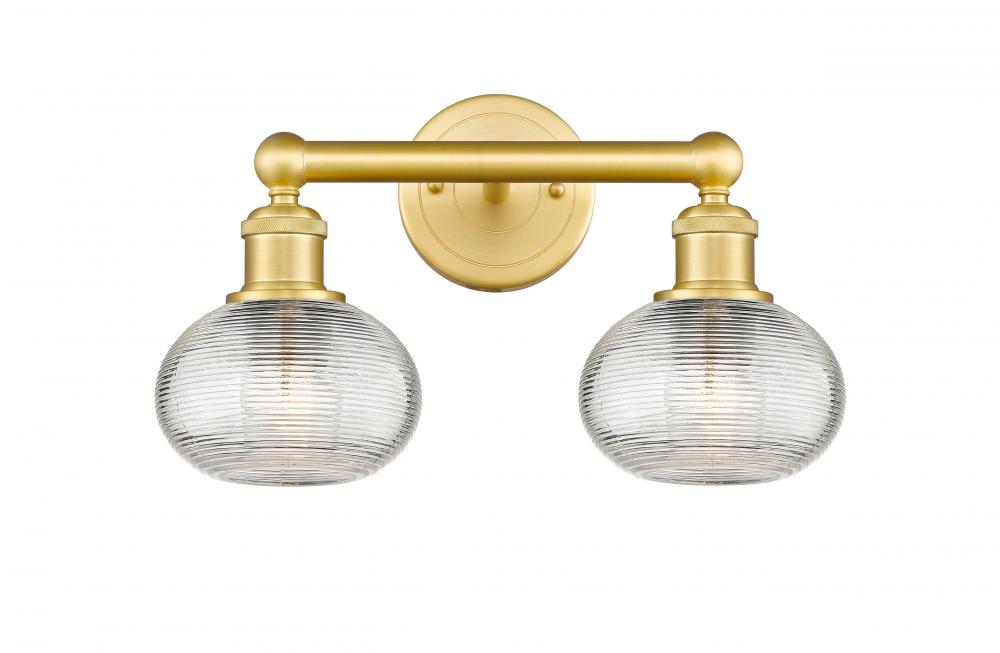 Ithaca - 2 Light - 15 inch - Satin Gold - Bath Vanity Light