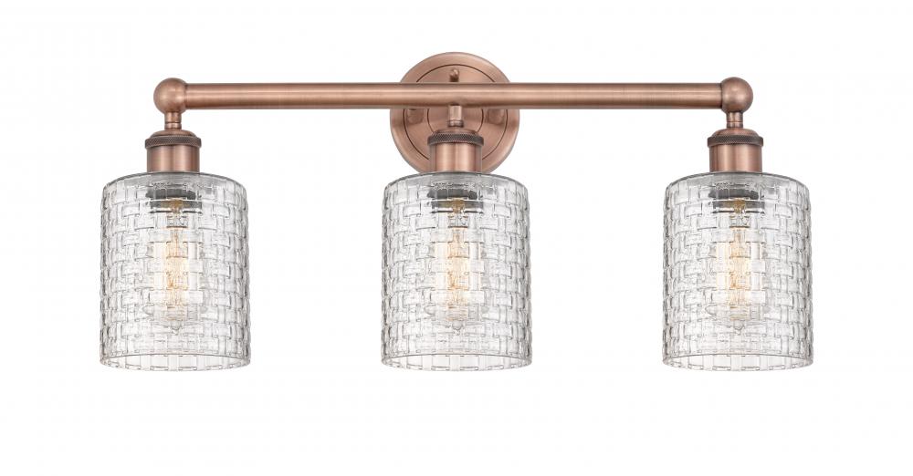 Cobbleskill - 3 Light - 23 inch - Antique Copper - Bath Vanity Light