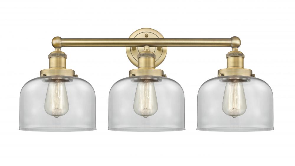 Bell - 3 Light - 26 inch - Brushed Brass - Bath Vanity Light