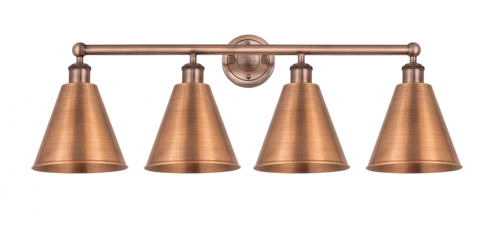 Berkshire - 4 Light - 35 inch - Antique Copper - Bath Vanity Light