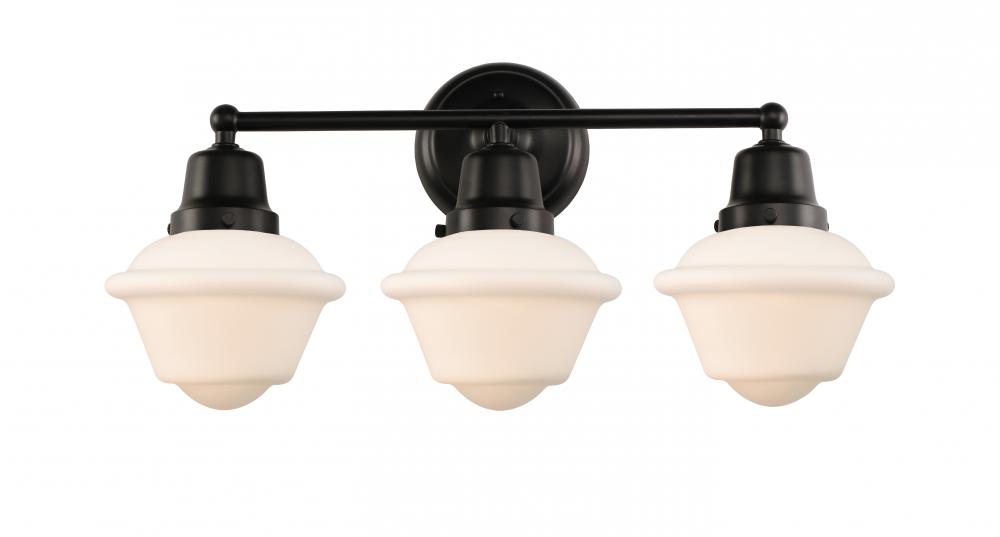 Oxford - 3 Light - 24 inch - Matte Black - Bath Vanity Light