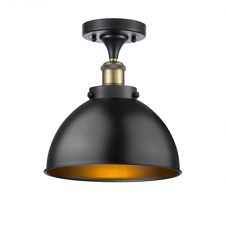 Derby - 1 Light - 10 inch - Black Antique Brass - Semi-Flush Mount