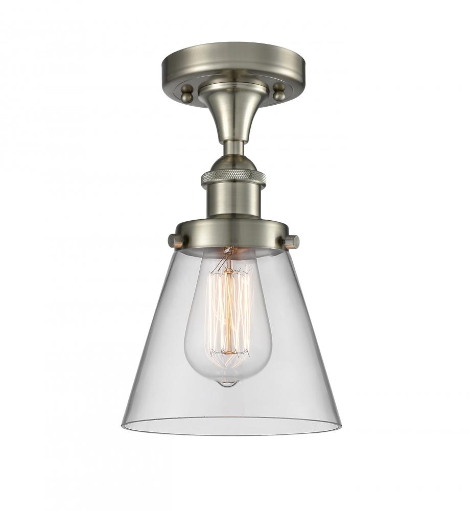 Cone - 1 Light - 6 inch - Brushed Satin Nickel - Flush Mount