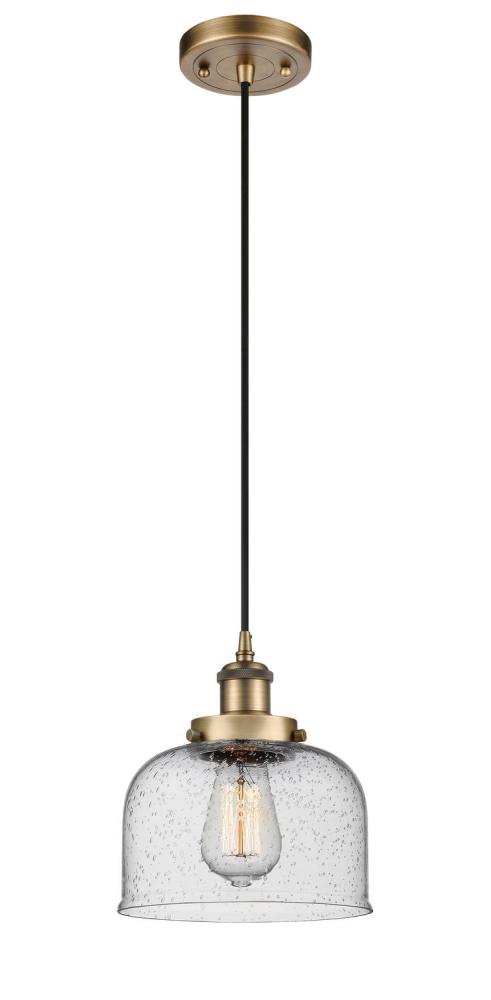 Bell - 1 Light - 8 inch - Brushed Brass - Cord hung - Mini Pendant