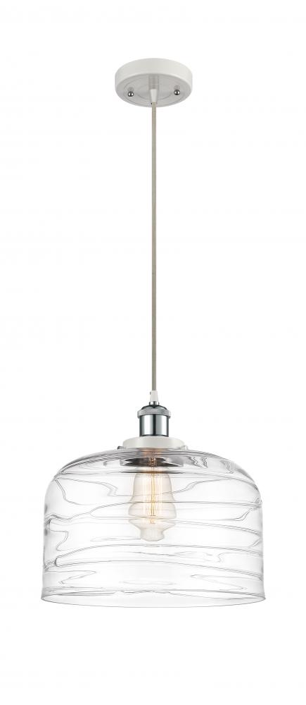 Bell - 1 Light - 12 inch - White Polished Chrome - Cord hung - Mini Pendant