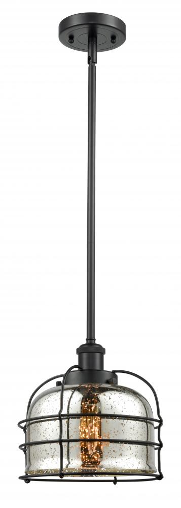 Bell Cage - 1 Light - 8 inch - Matte Black - Mini Pendant