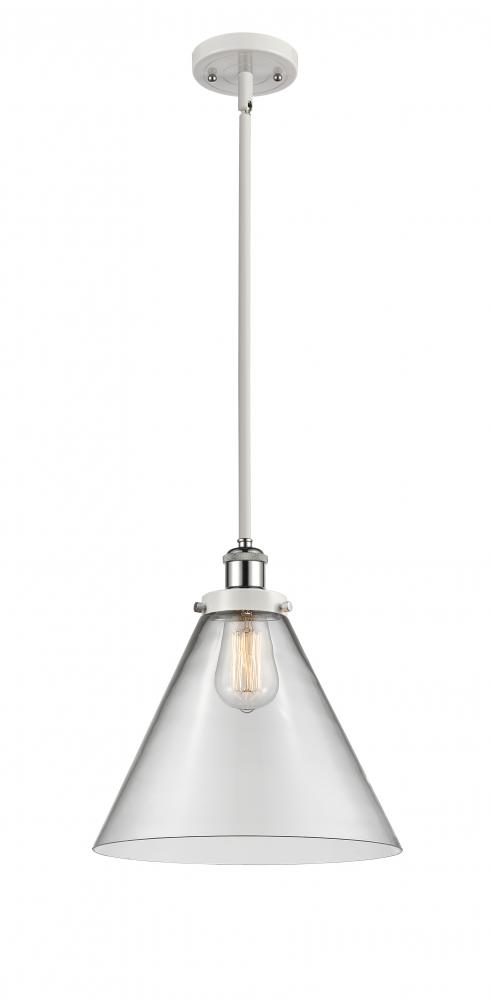 Cone - 1 Light - 12 inch - White Polished Chrome - Mini Pendant