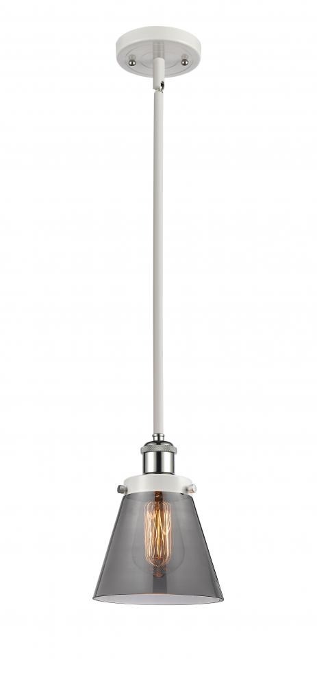 Cone - 1 Light - 6 inch - White Polished Chrome - Mini Pendant