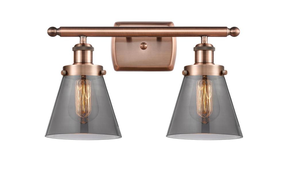 Cone - 2 Light - 16 inch - Antique Copper - Bath Vanity Light