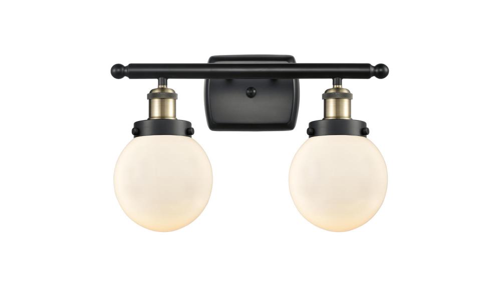 Beacon - 2 Light - 16 inch - Black Antique Brass - Bath Vanity Light