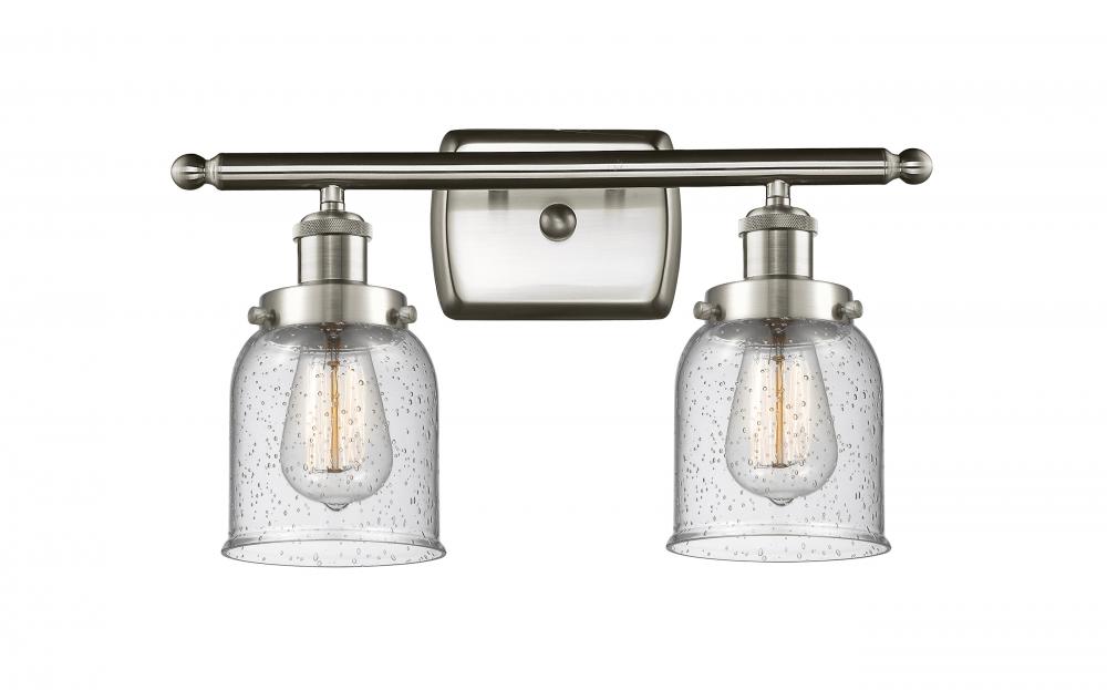 Bell - 2 Light - 16 inch - Brushed Satin Nickel - Bath Vanity Light