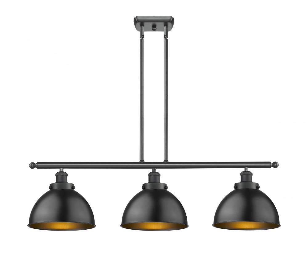 Derby - 3 Light - 36 inch - Matte Black - Stem Hung - Island Light