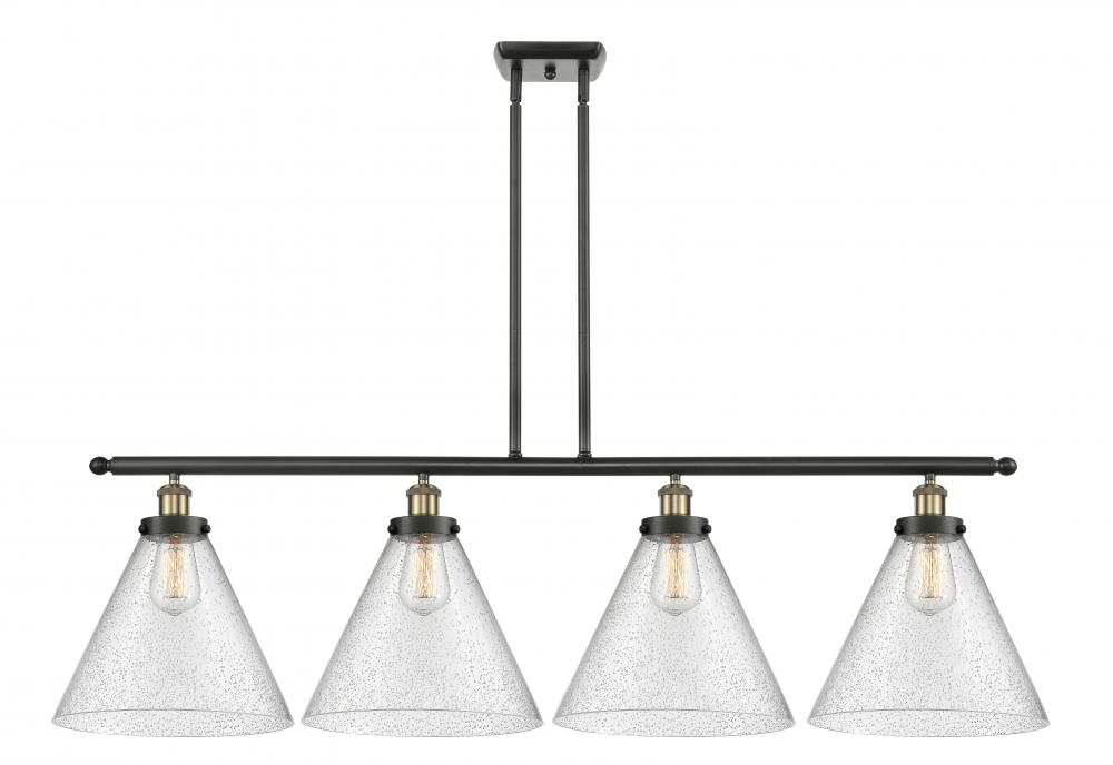 Cone - 4 Light - 48 inch - Black Antique Brass - Stem Hung - Island Light