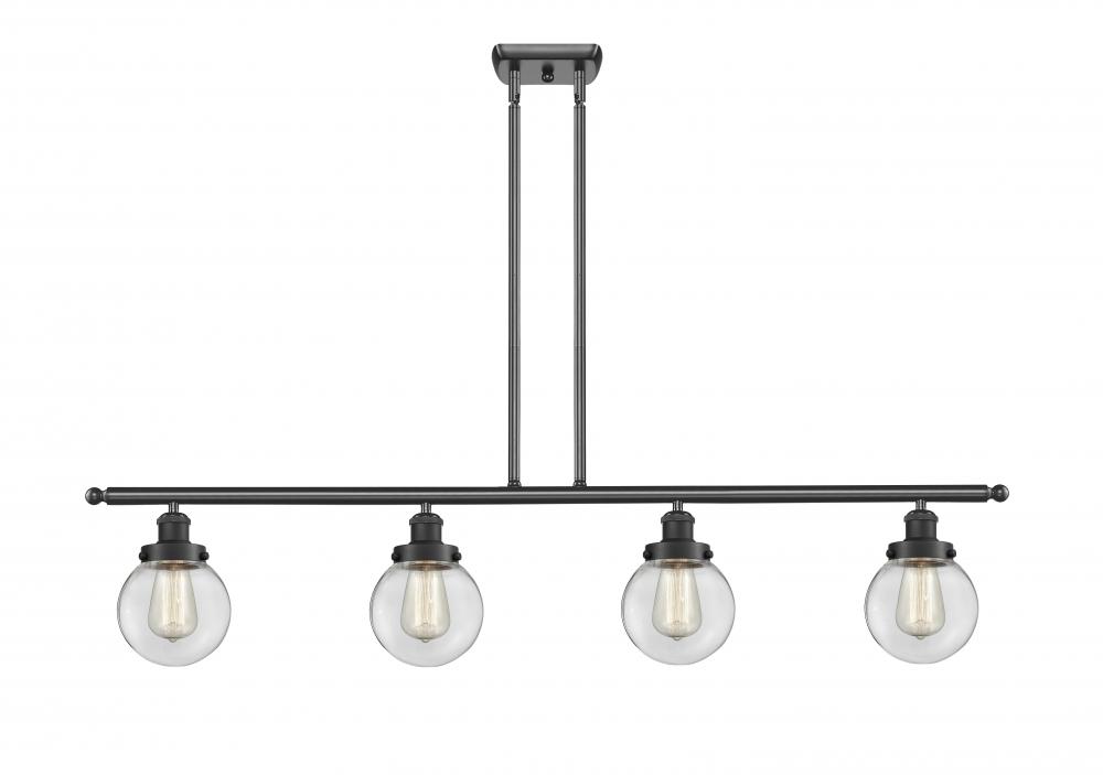 Beacon - 4 Light - 48 inch - Matte Black - Stem Hung - Island Light