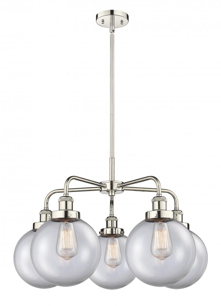 Whitney - 5 Light - 27 inch - Polished Nickel - Chandelier