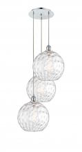 Innovations Lighting 113B-3P-PC-G1215-12 - Athens Water Glass - 3 Light - 19 inch - Polished Chrome - Cord hung - Multi Pendant