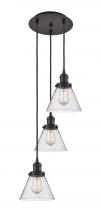 Innovations Lighting 113F-3P-OB-G44 - Cone - 3 Light - 14 inch - Oil Rubbed Bronze - Cord hung - Multi Pendant